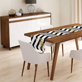 Behúň na stôl Minimalist Cushion Covers Colorful White Zigzag, 45 x 140 cm