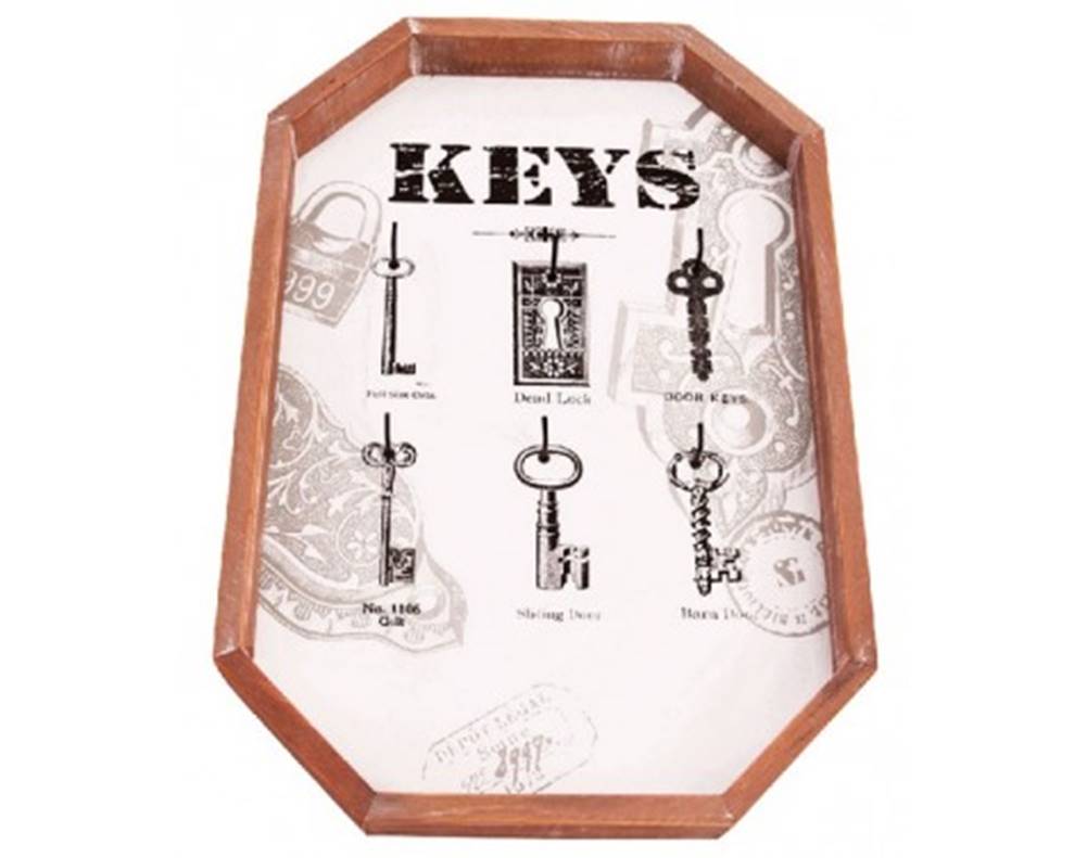 ASKO - NÁBYTOK Nástenný panel na kľúče so 6 háčikmi, značky ASKO - NÁBYTOK