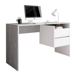 PC stôl betón/biely mat TULIO