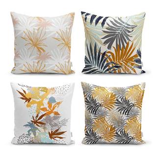 Súprava 4 dekoratívnych obliečok na vankúše Minimalist Cushion Covers Autumn Leaves, 45 x 45 cm