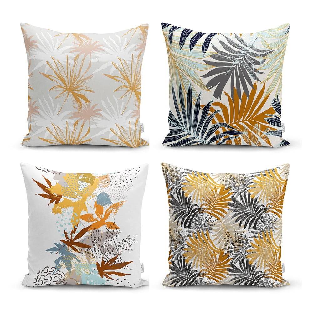 Minimalist Cushion Covers Súprava 4 dekoratívnych obliečok na vankúše  Autumn Leaves, 45 x 45 cm, značky Minimalist Cushion Covers