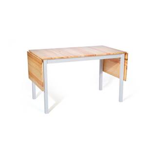 loomi.design Borovicový rozkladací jedálenský stôl s bielou konštrukciou Bonami Essentials Brisbane, 120 (200) x 70 cm, značky loomi.design