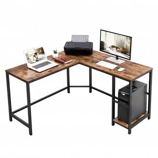Sconto Rohový písací stôl MONA čierna/hnedá, značky Sconto