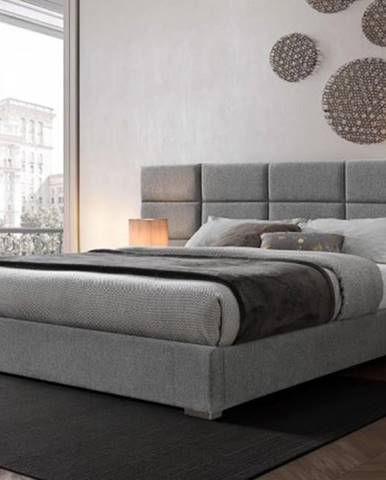 Čalúnená posteľ Ludvig 160x200, sivá, bez matracov a ÚP