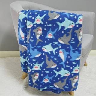Fleecová deka žraloky 130x170 modrá
