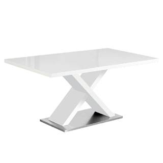 Jedálenský stôl biela s vysokým leskom HG 160x90 cm FARNEL