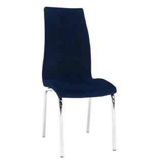 Jedálenská stolička modrá Velvet látka/chróm GERDA NEW