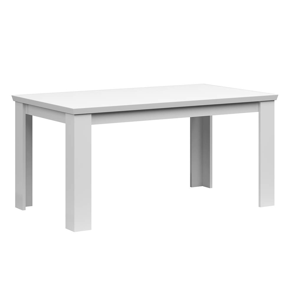 Kondela Rozkladací jedálenský stôl biela 160-200x91 cm ARYAN, značky Kondela