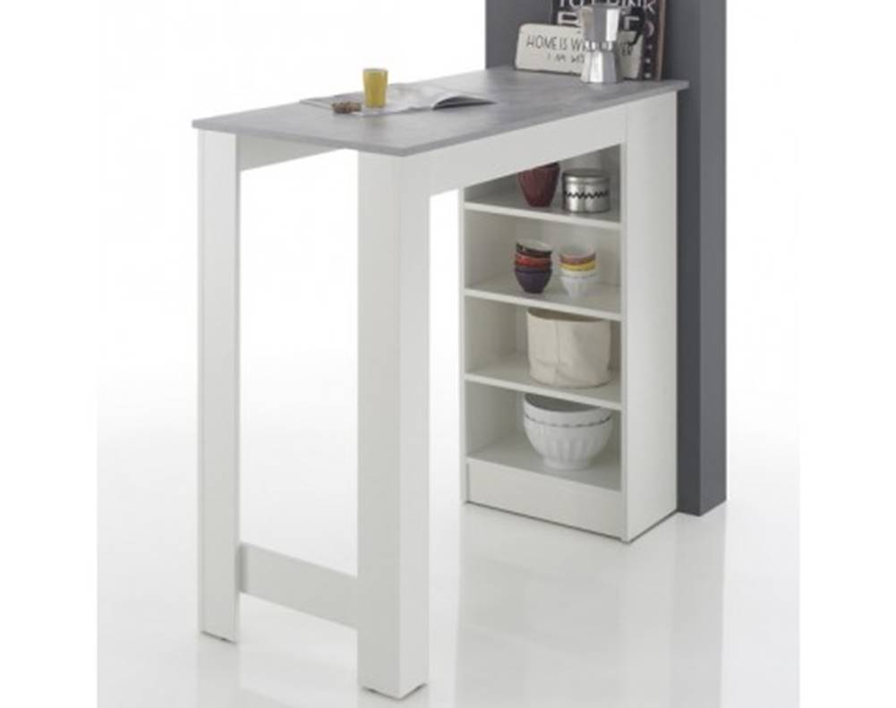 ASKO - NÁBYTOK Barový stôl Mojito, biely/sivý betón, značky ASKO - NÁBYTOK