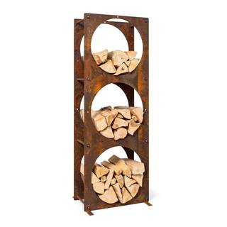 Blumfeldt  Trio Circulo, stojan na drevo, 55 × 160 × 30 cm, 3 mm oceľ, regál, hrdzavý vzhľad, značky Blumfeldt