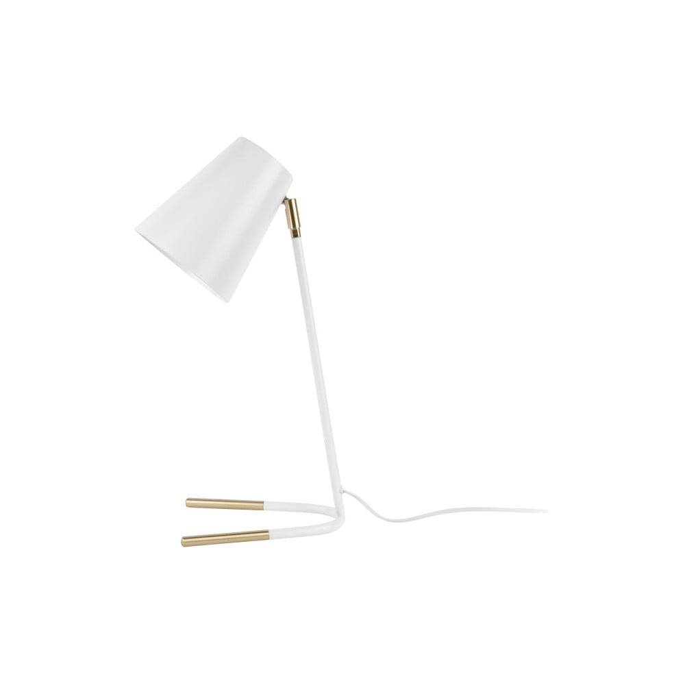 Leitmotiv Biela stolová lampa s detailmi v zlatej farbe  Noble, značky Leitmotiv