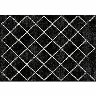 Koberec čierna/vzor 67x120 cm MATES TYP 1