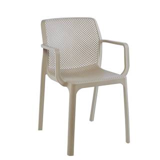 Stohovateľná stolička sivohnedá taupe/plast FRENIA
