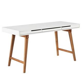 Sconto Písací stôl DELIE biela/buk, značky Sconto