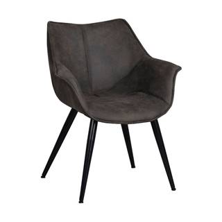 Rowico Čierna stolička s čiernym kovovým podnožím  Echo, značky Rowico