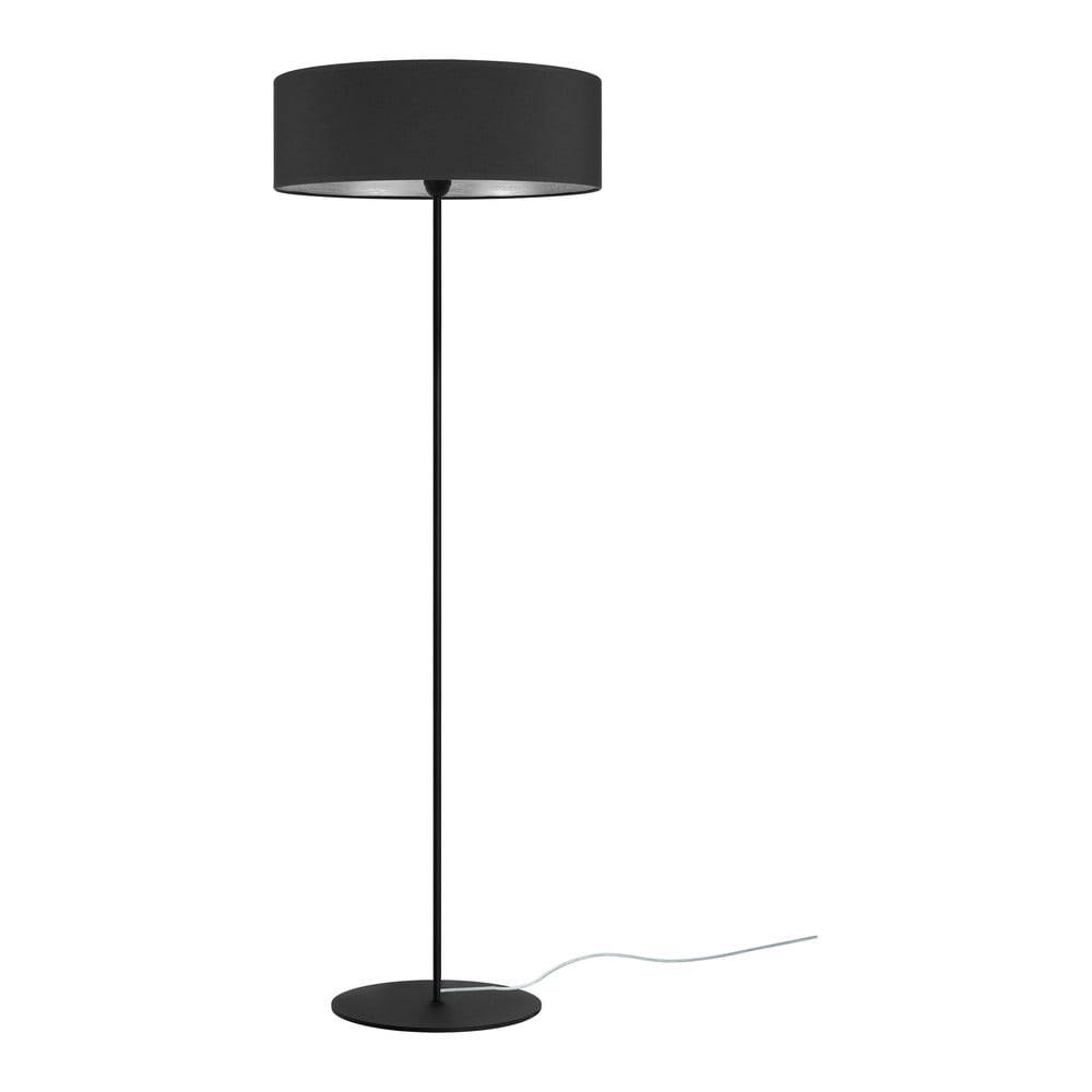 Bulb Attack Čierna stojacia lampa s detailom v striebornej farbe Sotto Luce Tres XL, ⌀ 45 cm, značky Bulb Attack
