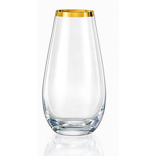 Crystalex Sklenená váza  Golden Celebration, výška 24,5 cm, značky Crystalex