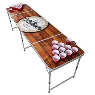 BeerCup Backspin Beer Pong, stôl, súprava, drevený, priehradka na ľad, 6 loptičiek, 50 Cups, 50 shots
