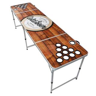 BeerCup  Backspin Beer Pong, stôl, súprava, drevený, priehradka na ľad, 6 loptičiek, značky BeerCup