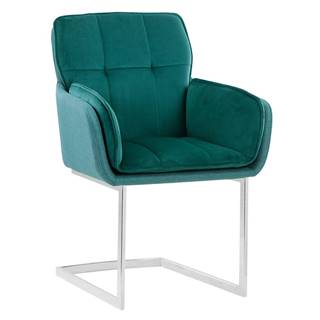 Jedálenská stolička smaragdová Velvet látka/látka CHIMENA