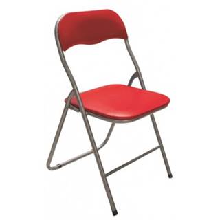 ASKO - NÁBYTOK Skladacia stolička Foldus, červená ekokoža, značky ASKO - NÁBYTOK