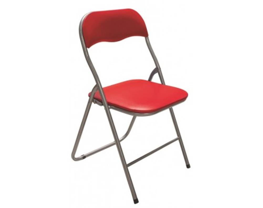 ASKO - NÁBYTOK Skladacia stolička Foldus, červená ekokoža, značky ASKO - NÁBYTOK