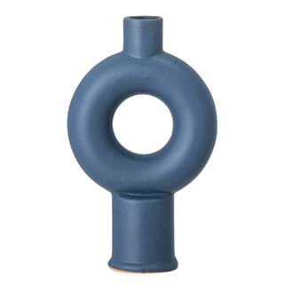 Bloomingville Modrá kameninová váza  Dardo, výška 20 cm, značky Bloomingville