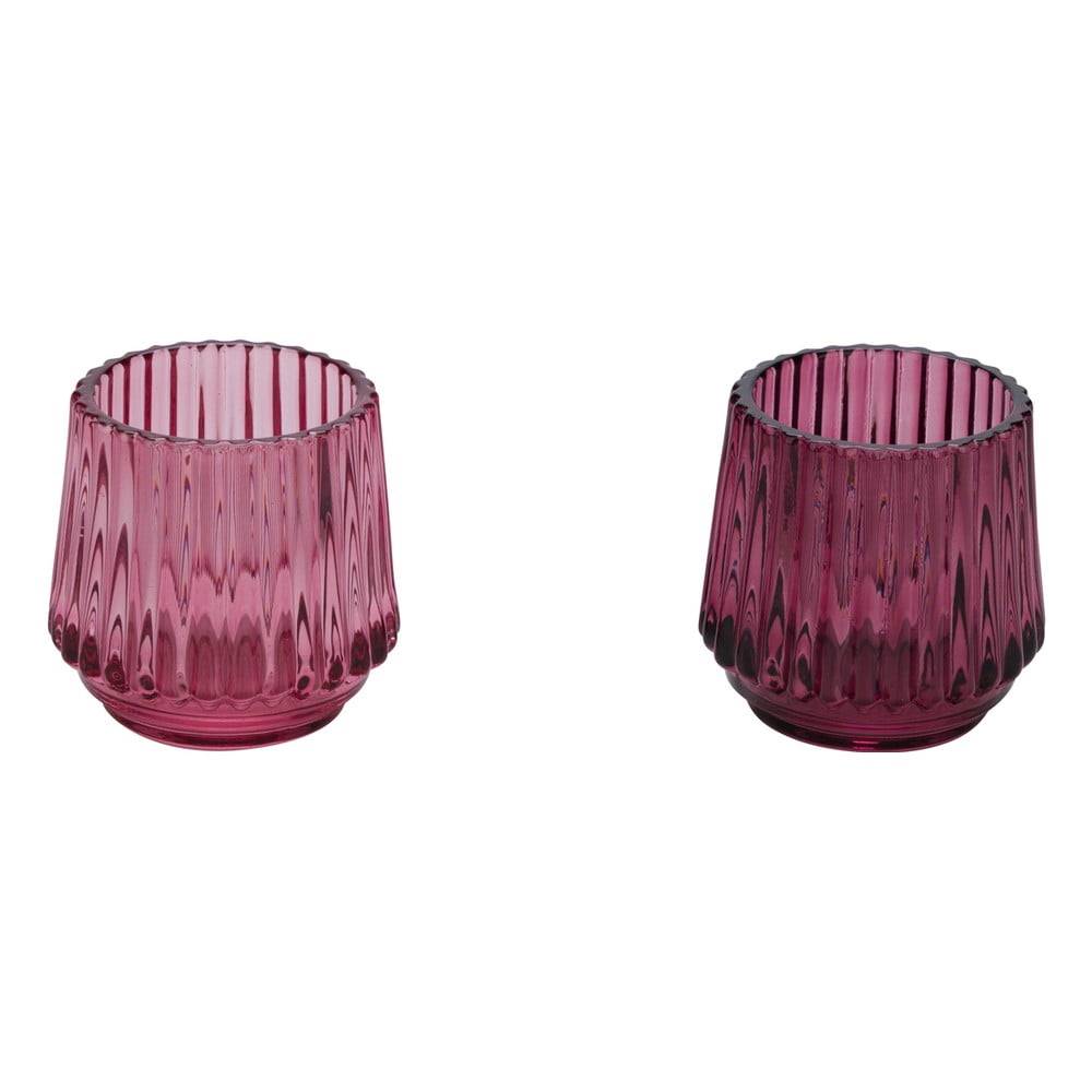 Ego Dekor Súprava 2 ružových sklenených svietnikov na čajovú sviečku , ø 7 cm, značky Ego Dekor