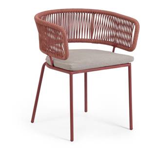 La Forma Záhradná stolička s oceľovou konštrukciou a hnedým výpletom Kave Home Nadin, značky La Forma