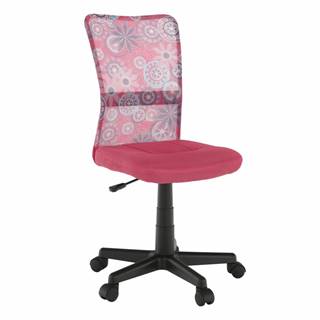 Otočná stolička ružová/vzor/čierna GOFY