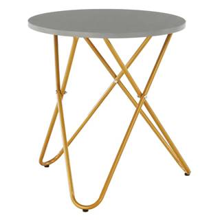 Príručný stolík sivá/zlatý náter RONDEL