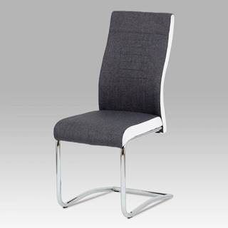 AUTRONIC  DCL-428 GRWT2 jedálenská stolička šedá látka + biela koženka / chróm, značky AUTRONIC