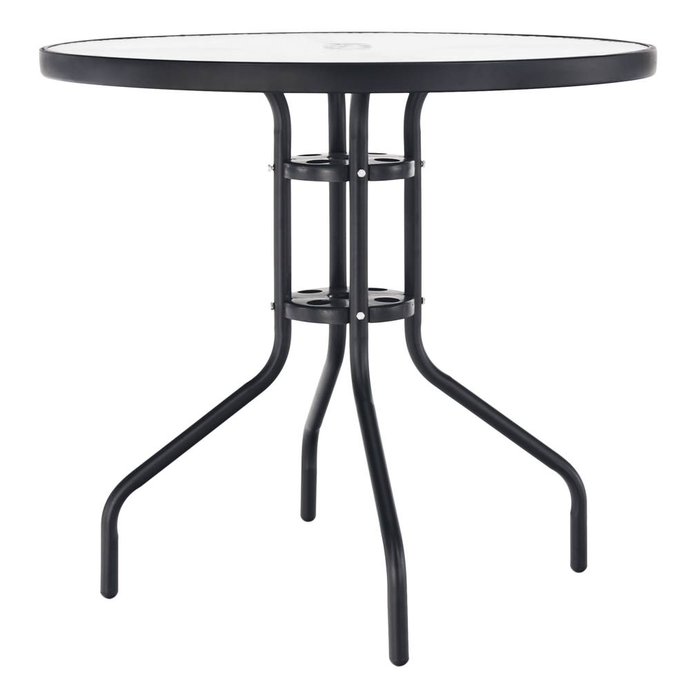 Kondela KONDELA Jedálenský stôl, čierna oceľ/tvrdené sklo, BORGEN TYP 2, značky Kondela