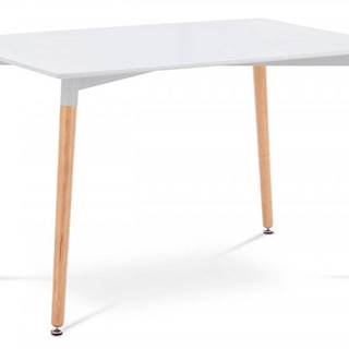 AUTRONIC DT-705 WT Dining table 120x80, WHITE MDF TABLE TOP ,METAL FRAME ,BEECH WOOD LEGS
