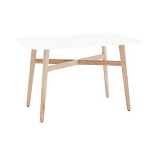 Kondela KONDELA Jedálenský stôl, biela/prírodná, 120x80 cm, CYRUS 2 NEW, značky Kondela