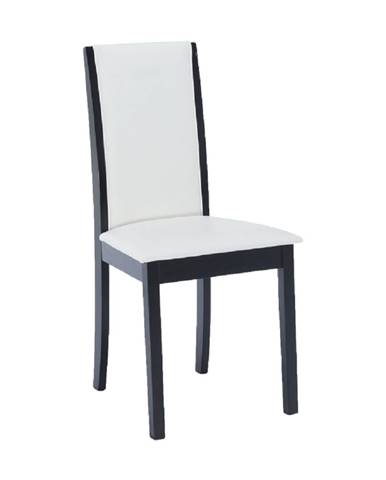 KONDELA Jedálenská stolička, wenge/ekokoža biela, VENIS NEW