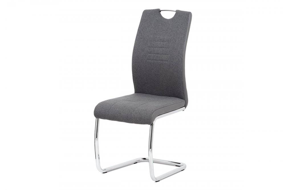 AUTRONIC  DCL-405 GREY2 jedálenská stolička sedák látka šedá/podnož chróm, značky AUTRONIC