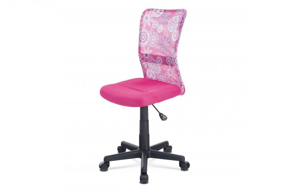 AUTRONIC  KA-2325 PINK kancelárska stolička, ružová mesh, plastový kríž, sieťovina motív, značky AUTRONIC