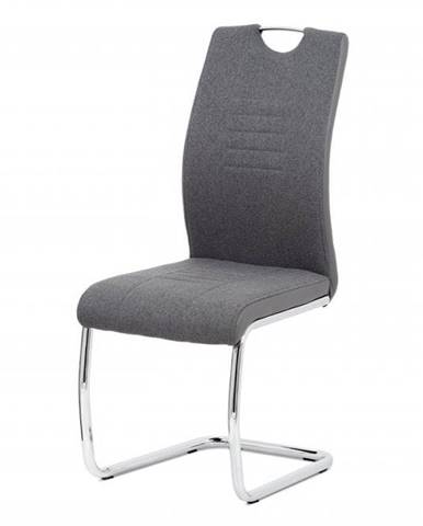AUTRONIC DCL-405 GREY2 jedálenská stolička sedák látka šedá/podnož chróm