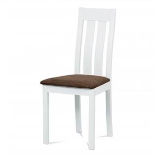 AUTRONIC  BC-2602 WT jedálenská stolička masív buk, biela, sedák hnedý, značky AUTRONIC
