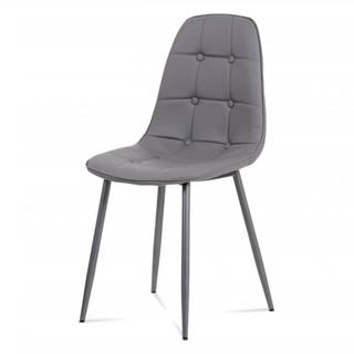 AUTRONIC  CT-393 GREY jedálenská stolička  lakované kovové nohy/ sedák ekokoža šedá, značky AUTRONIC