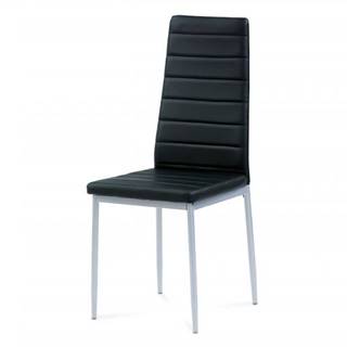 AUTRONIC  DCL-117 BK jedálenská stolička, koženka čierna, sivý lak, značky AUTRONIC