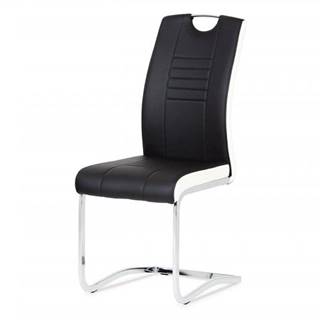 AUTRONIC  DCL-406 BK jedálenská stolička, koženka čierna / biele boky, chróm, značky AUTRONIC