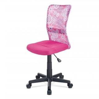 AUTRONIC  KA-2325 PINK kancelárska stolička, ružová mesh, plastový kríž, sieťovina motív, značky AUTRONIC