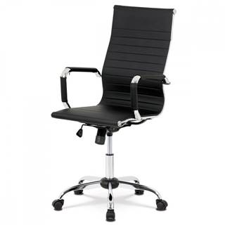 AUTRONIC  KA-V305 BK kancelárska stolička,čierna ekokoža, hojdací mech, kríž chróm, značky AUTRONIC