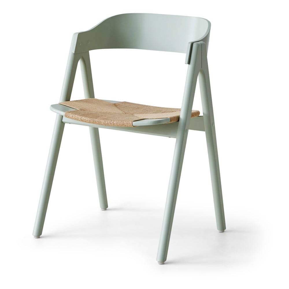 Hammel Svetlozelená jedálenská stolička z bukového dreva s ratanovým sedákom Findahl by  Mette, značky Hammel