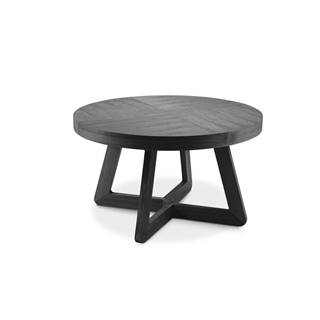 Windsor & Co Sofas Čierny rozkladací stôl z dubového dreva  Bodil, ø 130 cm, značky Windsor & Co Sofas