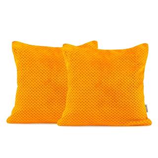 Súprava 2 oranžových dekoratívnych obliečok na vankúš z mikrovlákna DecoKing Henry, 45 x 45 cm