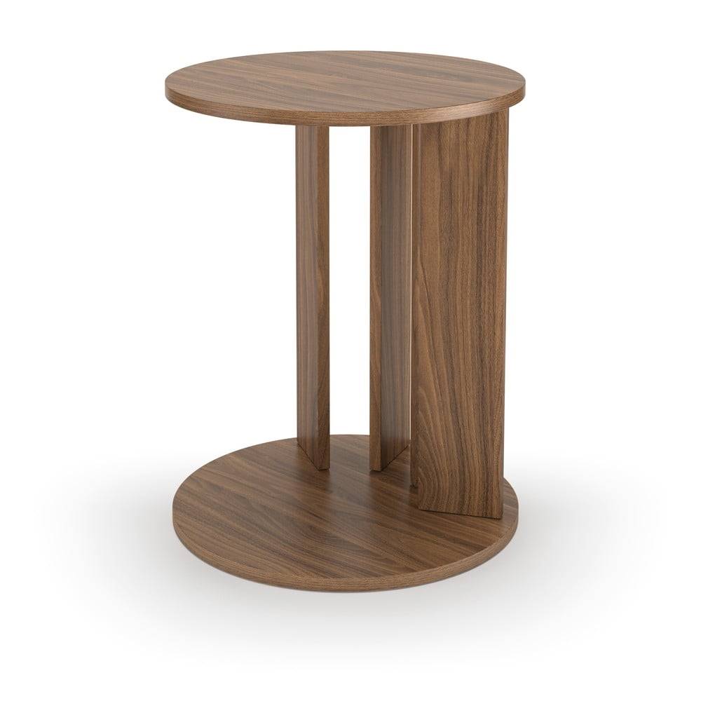 TemaHome Okrúhly konferenčný stolík s doskou v dekore orechového dreva ø 50 cm Nora - , značky TemaHome