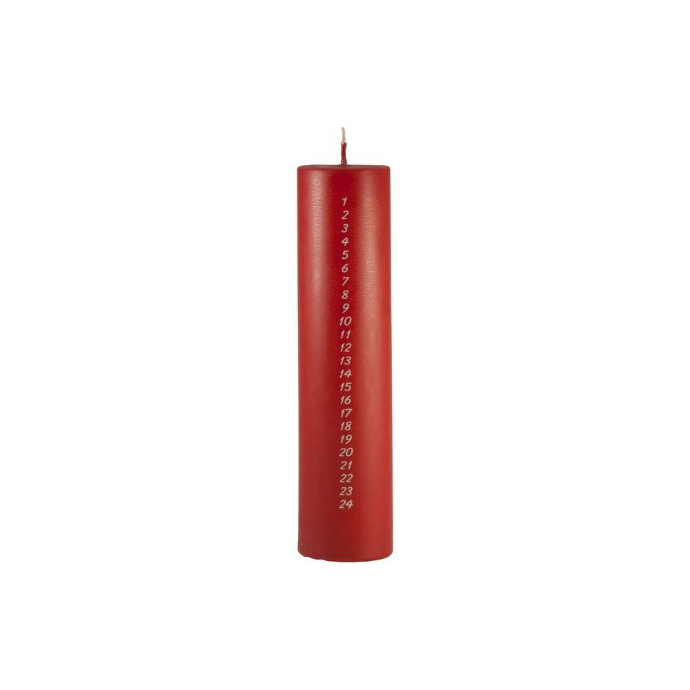 Unipar Červená adventná sviečka s číslami , doba horenia 98 h, značky Unipar